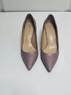 Betsey Johnson SB Paige Rhinestone Block-Heel Pump Shoes in Blush Size 7.5
